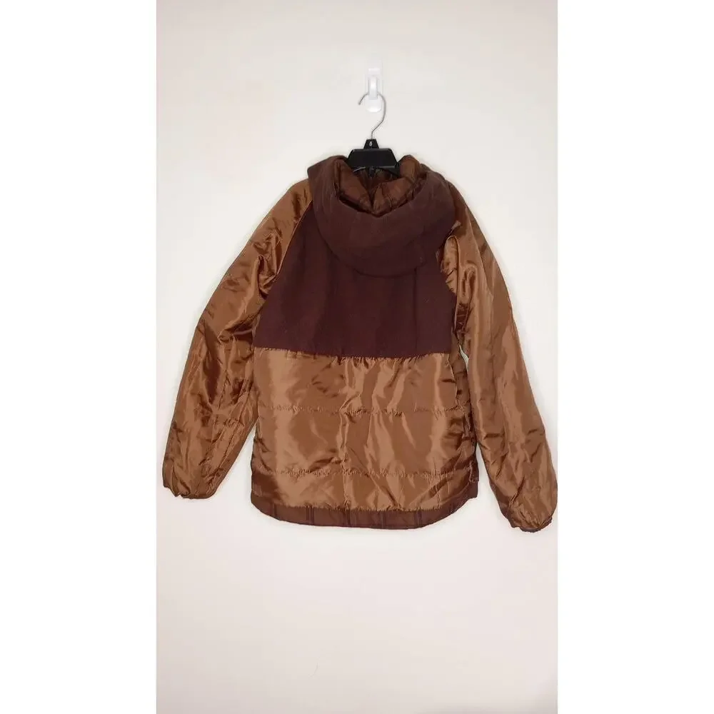 Oshkosh b'gosh Brown Plaid Hooded Fall Pullover Jacket
